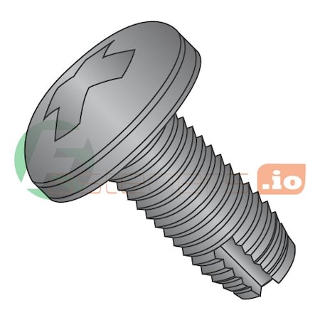 Newport Fasteners Thread Cutting Screw, #6-32 x 3/8 in, Black Oxide Steel Pan Head Phillips Drive, 10000 PK 997596